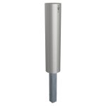 Uitneembare RVS afzetpaal om in beton te storten - 204 mm dik