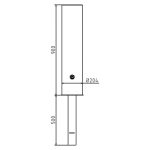Uitneembare RVS afzetpaal om in beton te storten - 204 mm dik