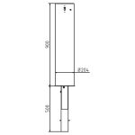 Uitneembare RVS afzetpaal om in beton te storten - 204 mm dik