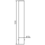 Vaste RVS afzetpaal om in beton te storten of vast te schroeven - 154 mm dik