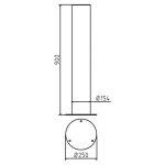 Vaste RVS afzetpaal om in beton te storten of vast te schroeven - 154 mm dik