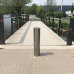 Vaste RVS afzetpaal om in beton te storten of vast te schroeven - 204 mm dik