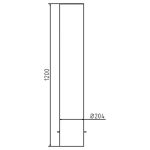 Vaste RVS afzetpaal om in beton te storten of vast te schroeven - 204 mm dik