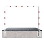 Schake draaibare hoogtebegrenzer - Hoogte 2000 mm - Rood met wit reflecterend om in beton te storten