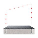 Schake draaibare hoogtebegrenzer - Hoogte 2000 mm - Rood met wit reflecterend om in beton te storten - Lengte 3000 mm