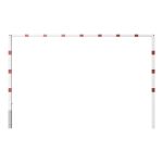 Schake draaibare hoogtebegrenzer - Hoogte 2000 mm - Rood met wit reflecterend om in beton te storten - lengte 4000 mm