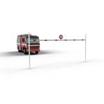 Schake in hoogte verstelbare hoogtebegrenzer - Hoogte 1800-2800 mm - Rood met wit reflecterend - Met trekkabel