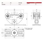 Maatvoering Comunello wielstelsel 5W XL voor looprail 345XL