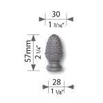 Maatvoering Grande Forge paalkop dennenappel met ronde voet 28mm