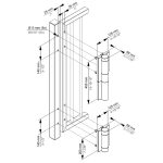 Maatvoering Locinox MAMMOTH-HD 2.0 krachtige hydraulische poortsluiter en 180 graden scharnier in een