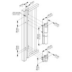 Maatvoering Locinox MAMMOTH180 2.0 krachtige hydraulische poortsluiter en 180 graden scharnier in een