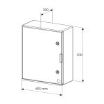 Maatvoering Fadini wandkast elektrakast van polyester inclusief montageplaat - 405x500x200 mm
