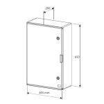 Maatvoering Fadini wandkast elektrakast van polyester inclusief montageplaat - 405x650x200 mm