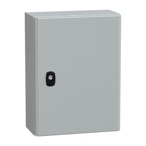 Wandkast Schneider staal gecoat incl. montageplaat – 400 x 300x 150 mm – RAL7035