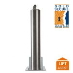 Handmatig inzinkbare paal RVS - Heavy duty - 101 mm diameter - 710 mm hoog - Met lift assist