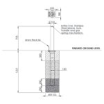 Handmatig inzinkbare paal RVS - Heavy duty - 101 mm diameter - 710 mm hoog - Met lift assist maatvoering