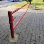 Draaibare slagboom schake in gebruik