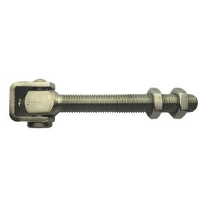 RVS poortscharnier M20 – RVS beugel en 2 platte moeren – 140 mm