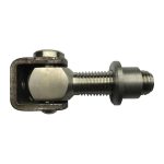 RVS poortscharnier M20 - Stalen beugel en 2 platte moeren - 60 mm