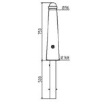 Maatvoering Schake sierpaal helmvormige kop serie 40168B hoofdfoto 2