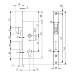 AMF smaldeurslot met haak-dagschoot - 35/16 mm