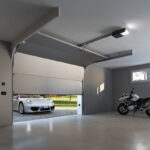 Comunello Rampart elektrische garagedeuropener zwart sfeerfoto