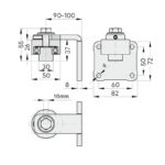 FAC verstelbaar bovenscharnier voor bi-folding gate kit VC4111 B50 maatvoering