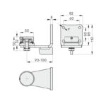 FAC verstelbaar onderscharnier voor bi-folding gate kit VC4212 B50