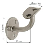 Grande Forge leuninghouder voor muurmontage - maatvoering (1)