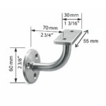 WS172FLAT leuninghouder maatvoering (1)