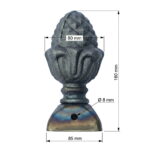 Denneappel paalkop - Holle voet - 160 x 85 x 80 mm (1)
