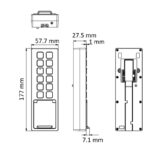 Maatvoering Hikvision Access Control Terminal - Vingerafdrukscanner - Codepaneel - Kaartlezer - Bluetooth
