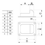 Poortaanslag elektrolytisch verzinkt - Opschroefbaar - 160 x 140 x 50 mm