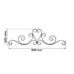 Grande Forge stalen sierornament - 800 x 225 mm - Serie K80- Maatvoering