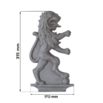 Grande Forge stalen sierornament - Leeuw - Serie F33- Maatvoering
