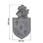 Grande Forge stalen sierornament - Wapenschild - Serie F22- Maatvoering