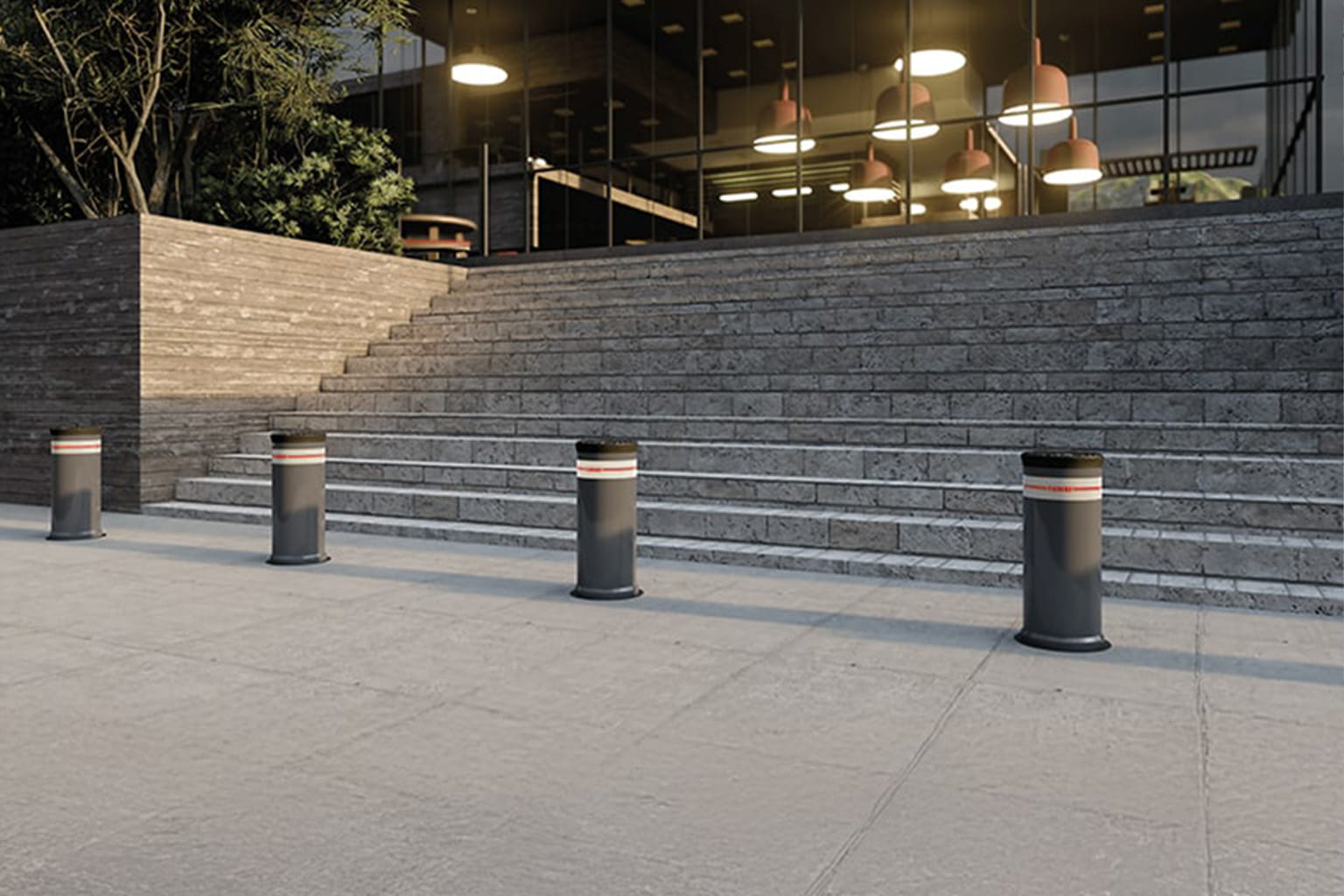 Bollard voor ingang bescherming paal veiligheid musea