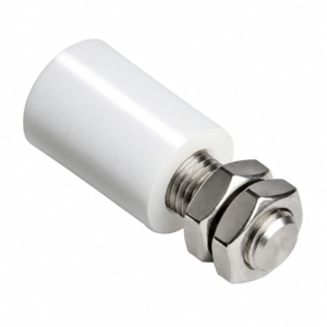 Comunello nylon geleiderol wit – Ø30 en 39 mm – RVS 304 as en moeren