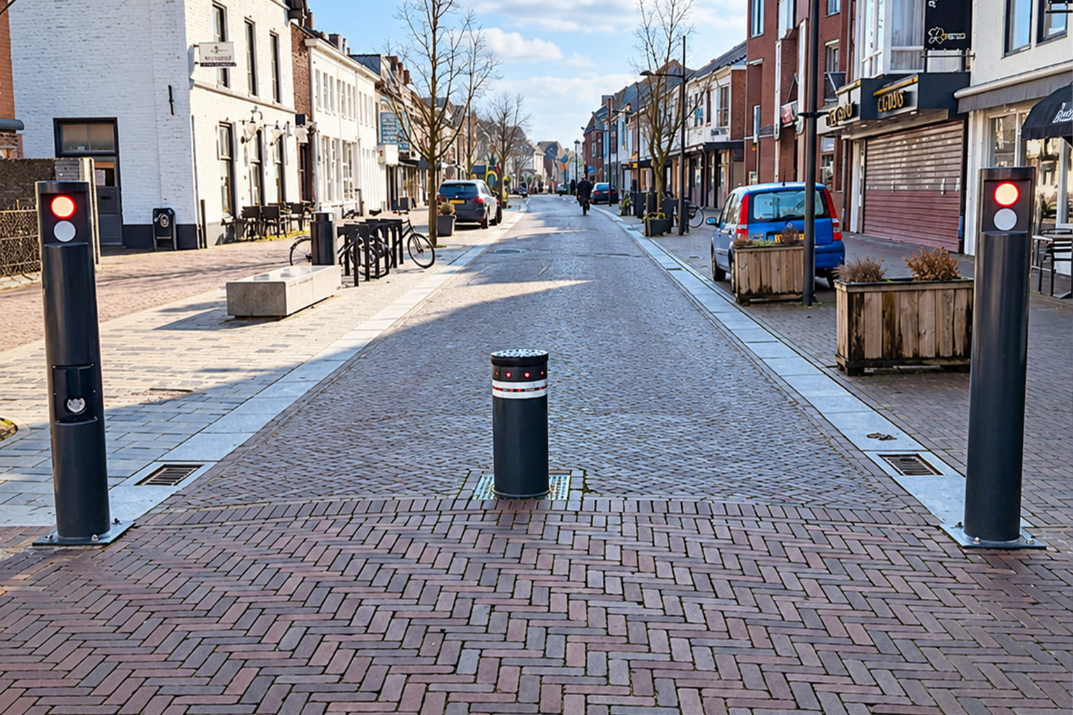 bollard paal in winkelstraat er beveiliging en toegangscontrole (1)
